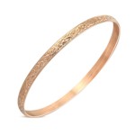 Rose gold plated Steel Bangle with Floral vine design